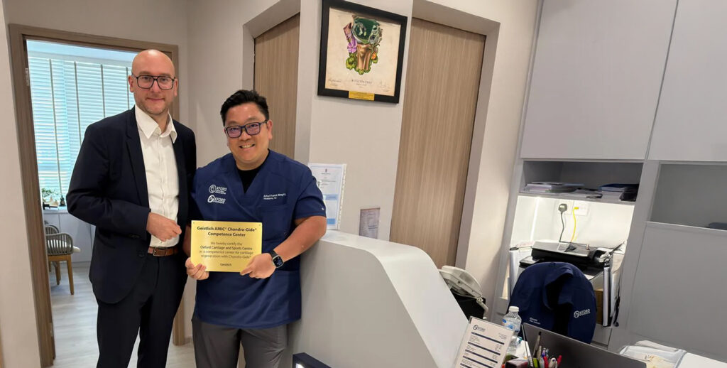 Recognition from Geistlich, Oxford Cartilage & Sports